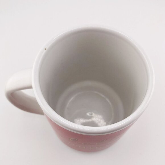 VINTAGE red gold white Hello Gorgeous ceramic mug ~ 1970s 1980s small coffee cup - Picture 6 of 9